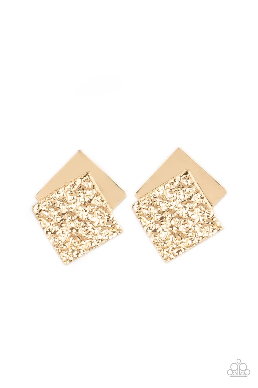 Paparazzi Accessories: Square With Style - Gold Post Earrings