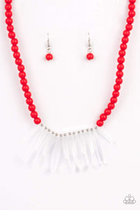 Paparazzi Accessories: Icy Intimidation - Acrylic Red Beads Necklace - Jewels N Thingz Boutique