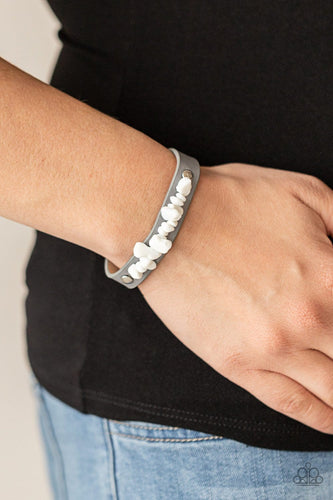 Paparazzi Accessories: Pebble Paradise - Silver Leather Bracelet - Jewels N Thingz Boutique