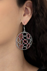 Paparazzi Accessories: Watch OVAL Me - Red Earrings - Jewels N Thingz Boutique