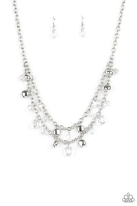 Paparazzi Accessories: Ethereally Ensconced - White Iridescent Necklace - Jewels N Thingz Boutique