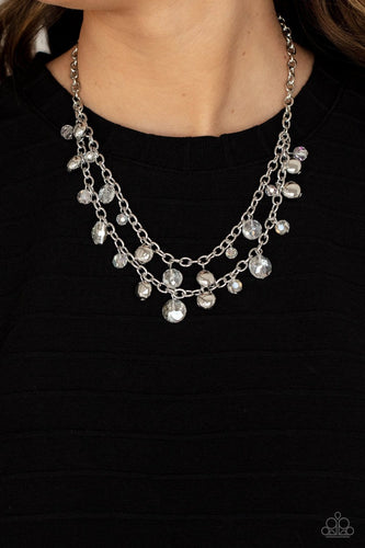 Paparazzi Accessories: Ethereally Ensconced - White Iridescent Necklace - Jewels N Thingz Boutique