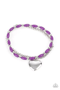 Paparazzi Accessories: Candy Gram - Purple Heart Bracelet - Jewels N Thingz Boutique