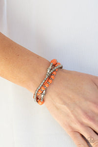 Paparazzi Accessories: Sahara Sanctuary - Orange Bracelet - Jewels N Thingz Boutique