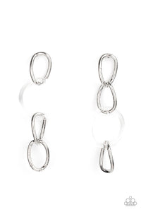 Paparazzi Accessories: Talk In Circles - White Acrylic Earrings - Jewels N Thingz Boutique