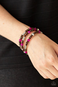 Paparazzi Accessories: Woodsy Walkabout - Pink Bracelet - Jewels N Thingz Boutique
