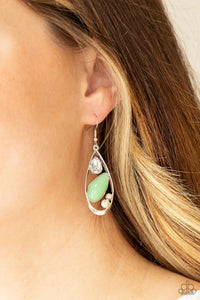 Paparazzi Accessories: Harmonious Harbors - Green Iridescent Earrings - Jewels N Thingz Boutique