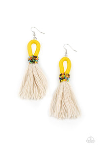 Paparazzi Accessories: The Dustup - Yellow Seed Bead Earrings - Jewels N Thingz Boutique