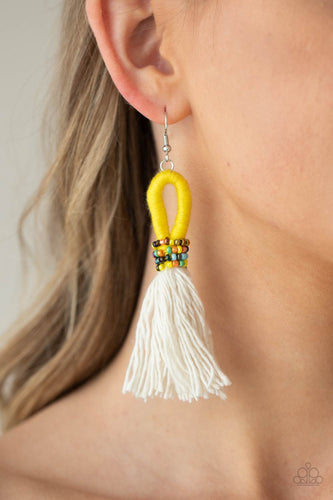 Paparazzi Accessories: The Dustup - Yellow Seed Bead Earrings - Jewels N Thingz Boutique