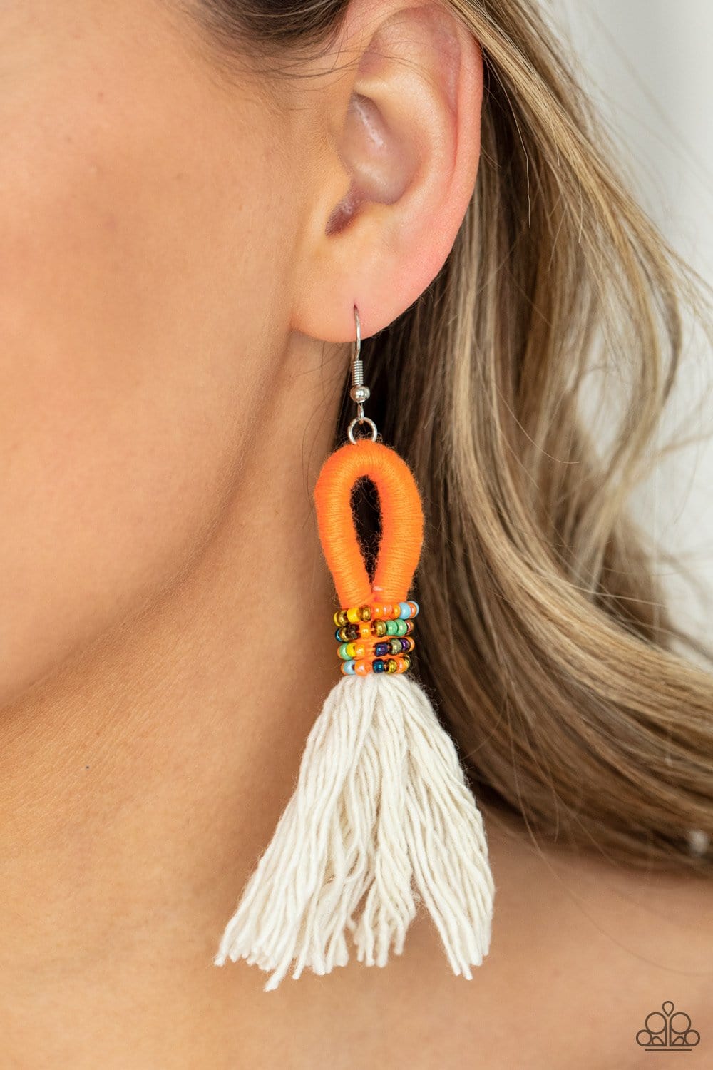 Paparazzi Accessories: The Dustup Orange Seed Bead Earrings