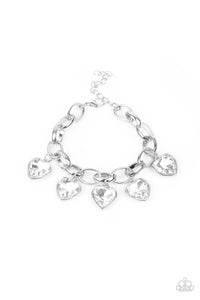 Paparazzi Accessories: Candy Heart Charmer - White Bracelet - Jewels N Thingz Boutique