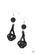 Load image into Gallery viewer, Paparazzi Accessories: Twisted Torrents - Black Wicker-Like Earrings - Jewels N Thingz Boutique