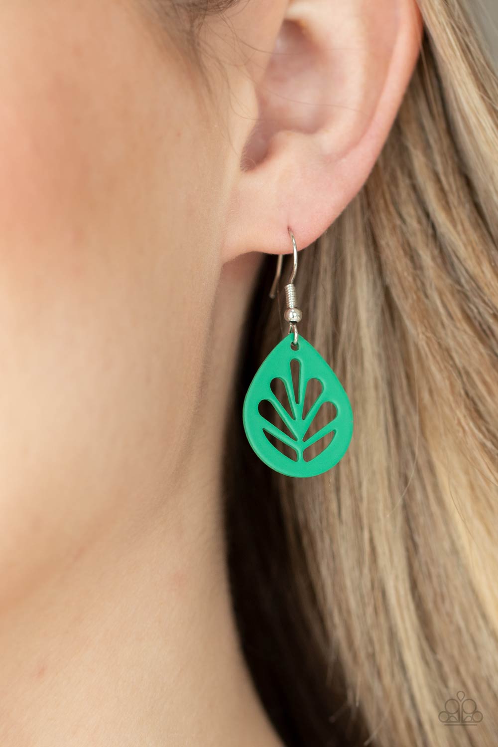 Paparazzi Accessories: LEAF Yourself Wide Open - Mint Green Earrings - Jewels N Thingz Boutique