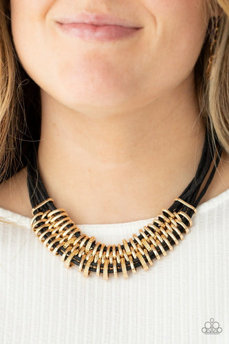 Paparazzi Accessories: Lock, Stock, and SPARKLE - Gold Necklace - Jewels N Thingz Boutique