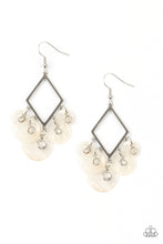 Load image into Gallery viewer, Paparazzi Accessories: Pomp And Circumstance - White Iridescent Earrings - Jewels N Thingz Boutique