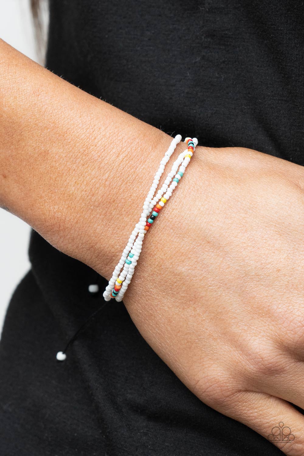 Paparazzi Accessories: Basecamp Boyfriend - White Seed Beads Bracelet - Jewels N Thingz Boutique