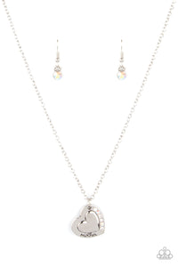 Paparazzi Accessories: Happily Heartwarming - White Iridescent Necklace