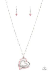 Paparazzi Accessories: A Mothers Heart - Pink Mothers Day Necklace