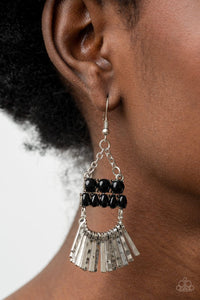 Paparazzi Accessories: A FLARE For Fierceness - Black Rustic Chandelier Earrings - Jewels N Thingz Boutique