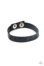 Load image into Gallery viewer, Paparazzi Accessories: Life is Tough - Black Leather Inspirational Bracelet - Jewels N Thingz Boutique