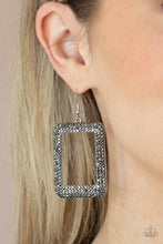Load image into Gallery viewer, Paparazzi Accessories: World FRAME-ous - Silver Rhinestone Earrings - Jewels N Thingz Boutique