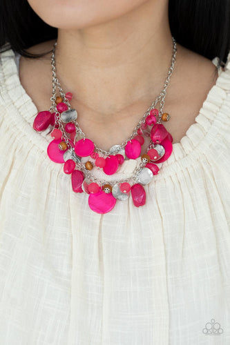 Paparazzi Accessories: Spring Goddess Necklace and Springtime Springs Bracelet - Pink SET