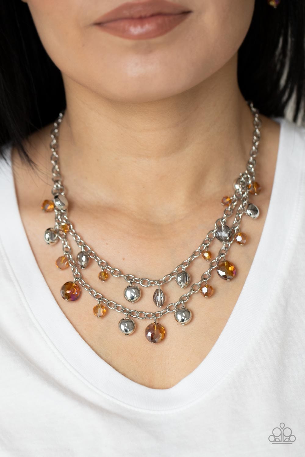 Paparazzi Accessories: Ethereally Ensconced - Brown Iridescent Necklace - Jewels N Thingz Boutique