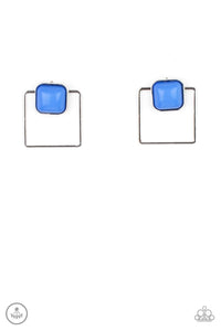 Paparazzi Accessories: FLAIR and Square - Blue Double-Sided Earrings - Jewels N Thingz Boutique