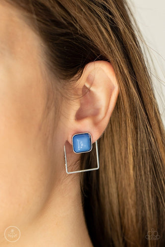 Paparazzi Accessories: FLAIR and Square - Blue Double-Sided Earrings - Jewels N Thingz Boutique