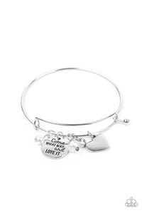 Paparazzi Accessories: Come What May and Love It - White Inspirational Bracelet - Jewels N Thingz Boutique