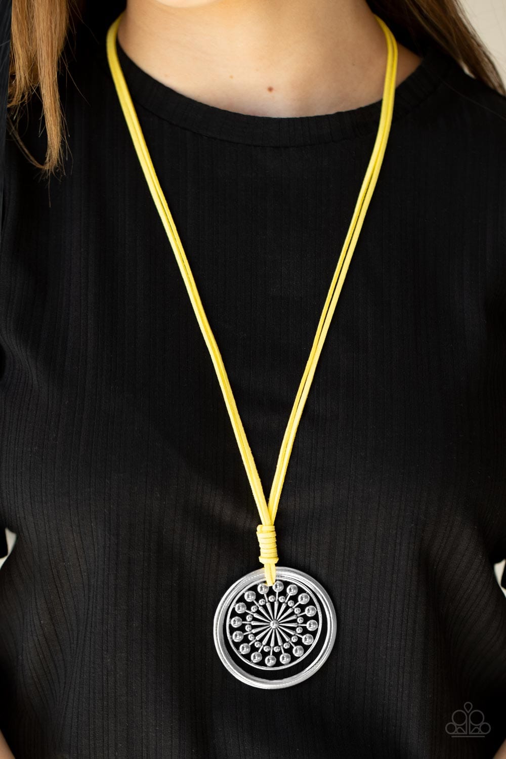 Paparazzi Accessories: One MANDALA Show - Yellow Suede Necklace - Jewels N Thingz Boutique