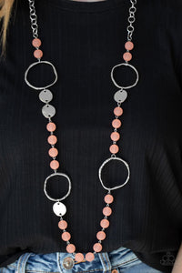 Paparazzi Accessories: Sea Glass Wanderer - Orange Necklace - Jewels N Thingz Boutique