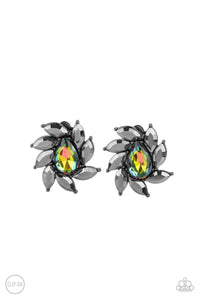 Paparazzi Accessories: Sophisticated Swirl - Multi Oil Spill Clip-On Earrings