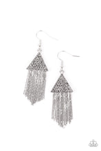 Load image into Gallery viewer, Paparazzi Accessories: Pyramid SHEEN - Silver Earrings - Jewels N Thingz Boutique