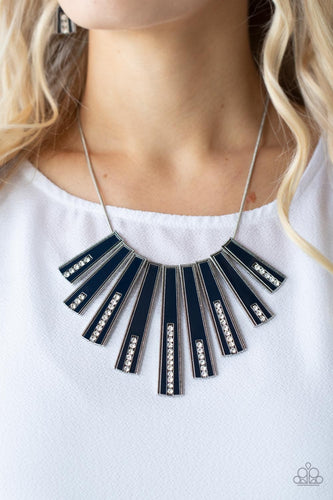 Paparazzi Accessories: FAN-tastically Deco - Blue Necklace - Jewels N Thingz Boutique