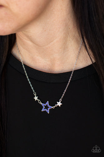 Paparazzi Accessories: United We Sparkle - Blue Patriotic Necklace