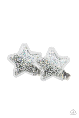 Paparazzi Accessories: Stellar-ista - Silver Hair Clip - Jewels N Thingz Boutique