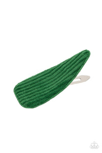 Paparazzi Accessories: Colorfully Corduroy - Green Hair Clip - Jewels N Thingz Boutique