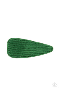 Paparazzi Accessories: Colorfully Corduroy - Green Hair Clip - Jewels N Thingz Boutique