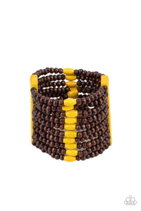 Paparazzi Accessories: Tropical Trendsetter - Yellow Wooden Bracelet