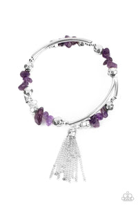 Paparazzi Accessories: Mineral Mosaic - Purple Tassel Bracelet - Jewels N Thingz Boutique