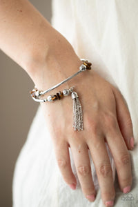 Paparazzi Accessories: Mineral Mosaic - Brown Rock Beads Bracelet - Jewels N Thingz Boutique