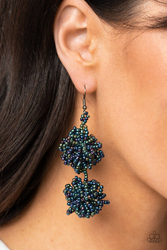 Paparazzi Accessories: Celestial Collision - Multi Oil Spill Seed Bead Earrings