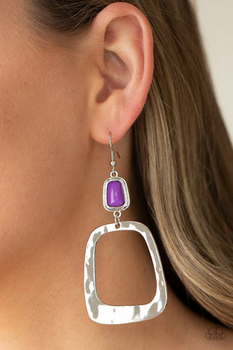 Paparazzi Accessories: Material Girl Mod - Purple Earrings - Jewels N Thingz Boutique