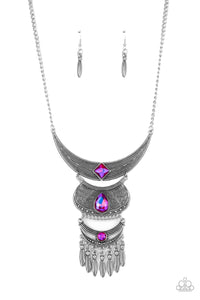 Paparazzi Accessories: Lunar Enchantment - Pink UV Shimmer Necklace - Jewels N Thingz Boutique