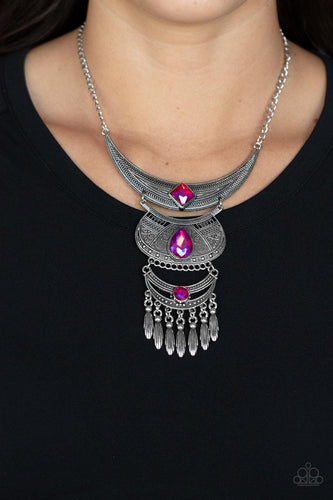 Paparazzi Accessories: Lunar Enchantment - Pink UV Shimmer Necklace - Jewels N Thingz Boutique