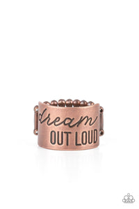 Paparazzi Accessories: Dream Louder - Copper Inspirational Ring - Jewels N Thingz Boutique