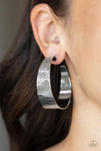 Load image into Gallery viewer, Paparazzi Accessories: Curve Crushin - Silver Hoop Earrings