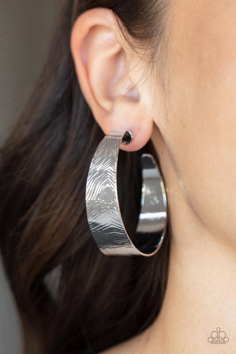 Paparazzi Accessories: Curve Crushin - Silver Hoop Earrings