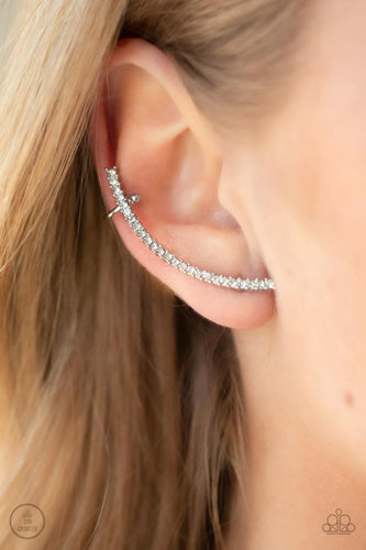 Paparazzi Accessories: Sleekly Shimmering - White Ear Crawlers - Jewels N Thingz Boutique